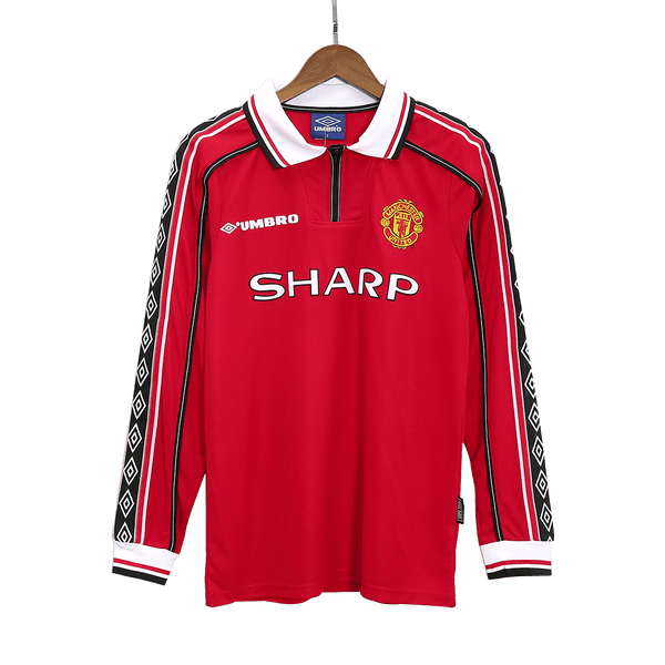 Retro jalkapallopaita Manchester United Koti pitkähihainen 1998/99