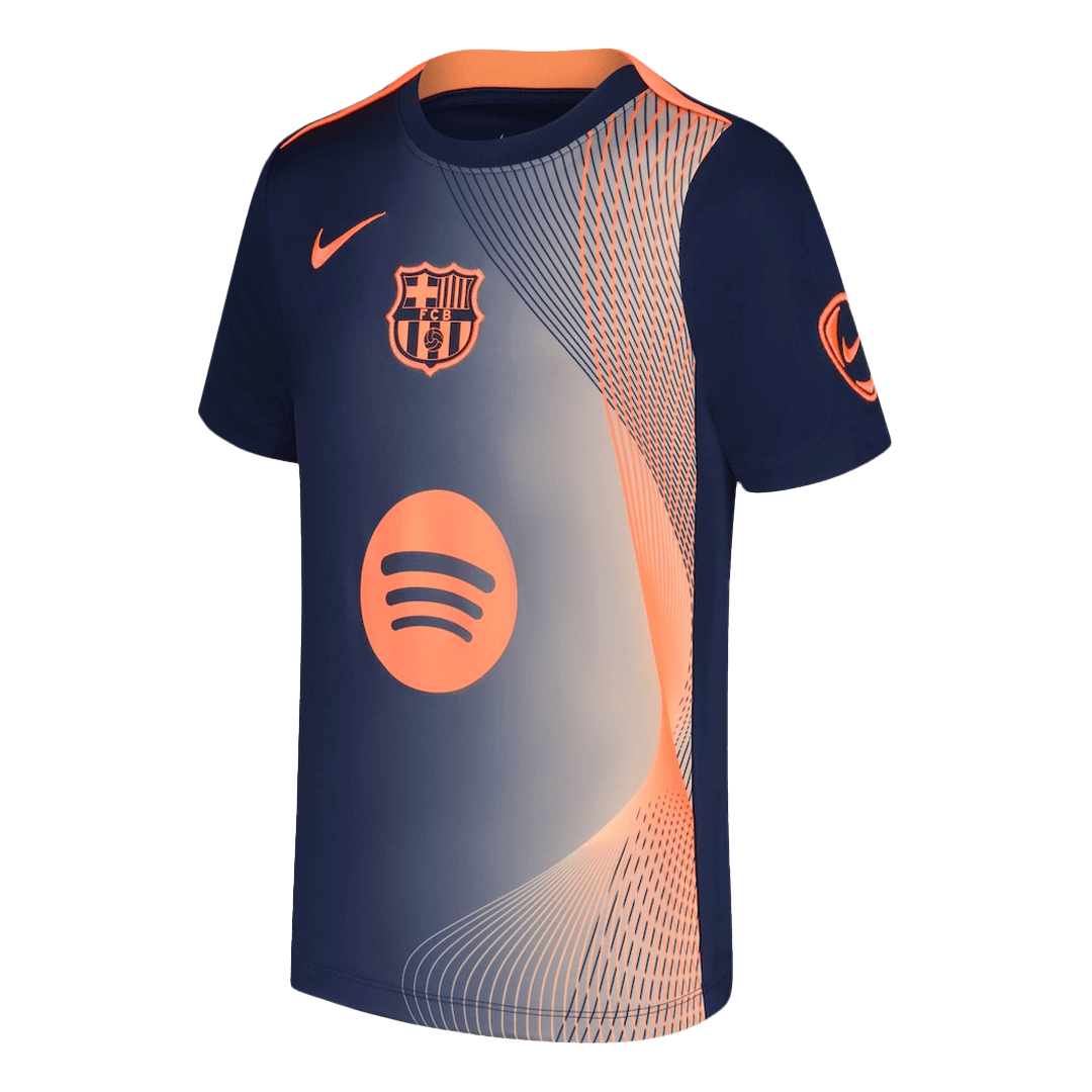 Barcelona Fotballdrakt før kampen 2025/26 oransje og svart