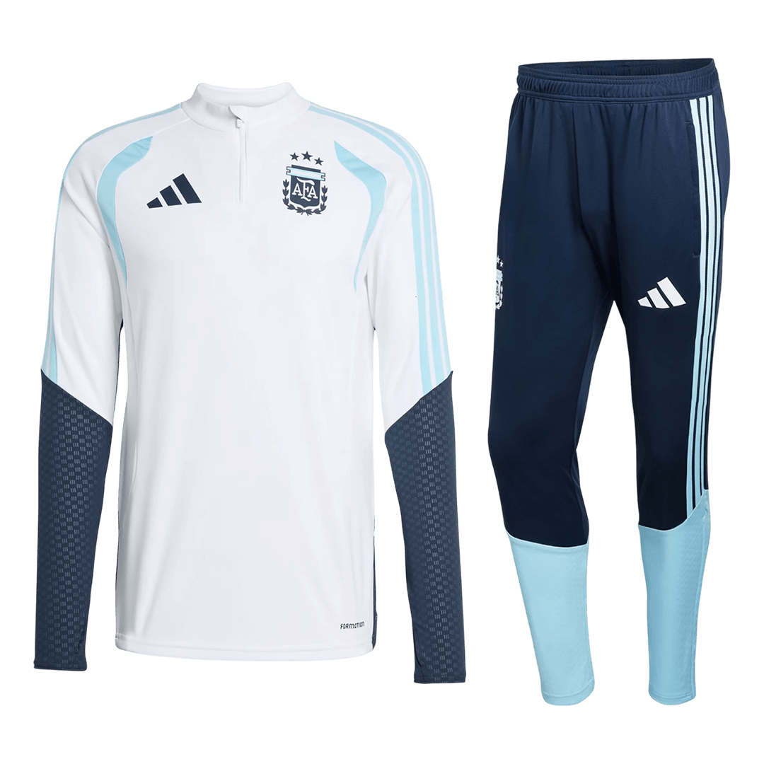 Argentina sweatshirtsett med glidelås for barn (topp+bukser) 2026 Hvit