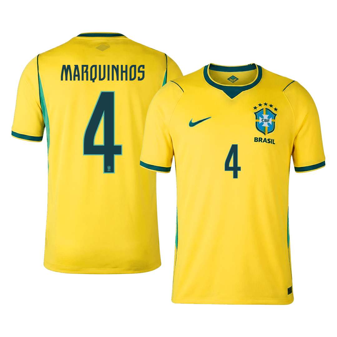MARQUINHOS #4 Brasil hjemmefotballdrakt World Cup 2026