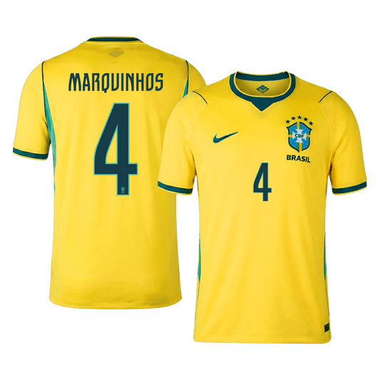 MARQUINHOS #4 Brasil hjemmefotballdrakt World Cup 2026
