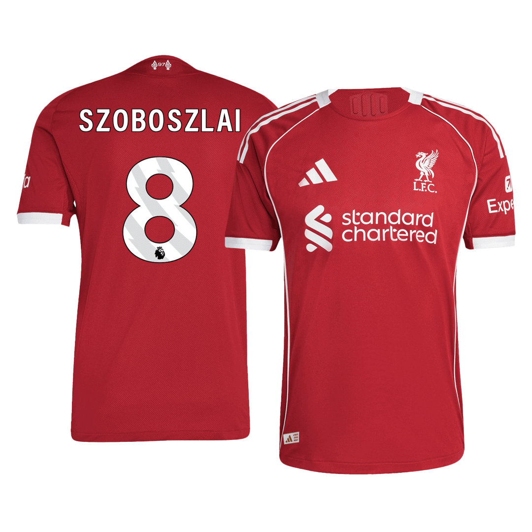 SZOBOSZLAI #8 Liverpool Hjemme Autentisk fotballdrakt 2025/26