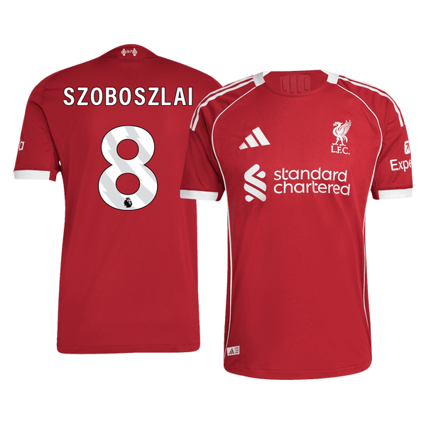 SZOBOSZLAI #8 Liverpool Hjemme Autentisk fotballdrakt 2025/26