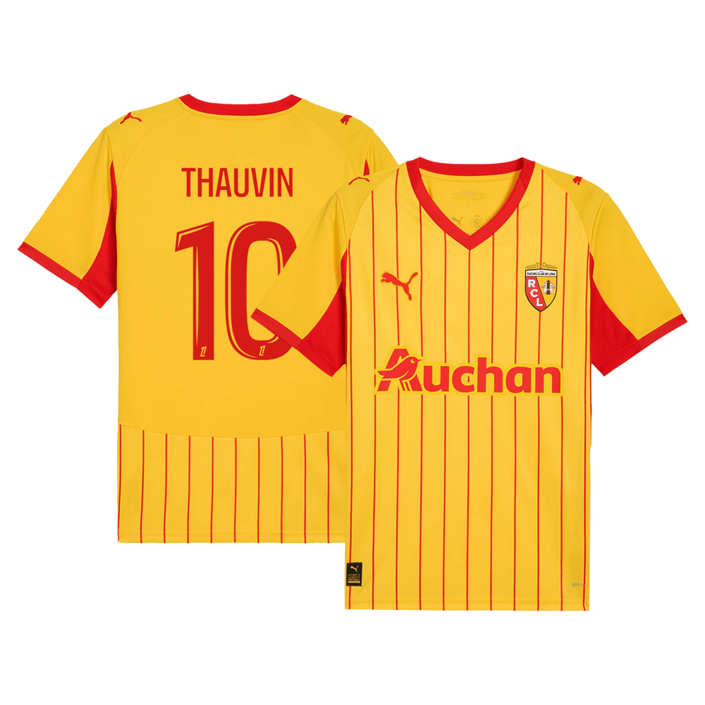 THAUVIN#10 RC Lens kotijalkapallopaita 25/26 punainen ja keltainen