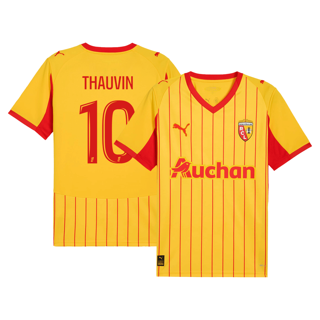 THAUVIN#10 RC Lens hjemmefotballdrakt 25/26 rød og gul