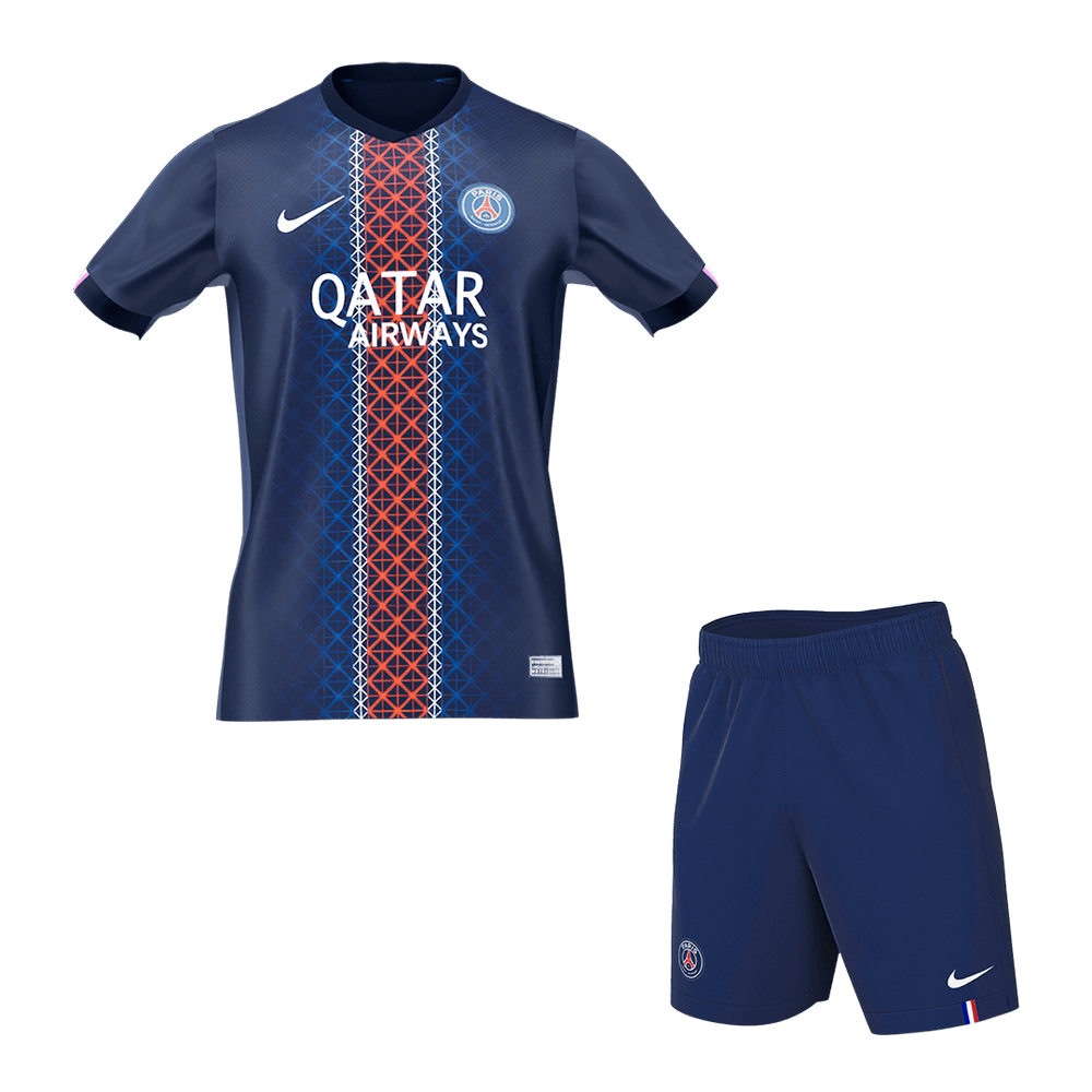 PSG hjemmefotballdraktsett (jersey+shorts) 2025/26 marine