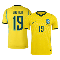 ENDRICK #19 Brasil hjemmespillerversjon Jersey World Cup 2026