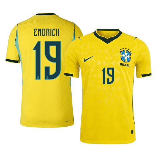 ENDRICK #19 Brasil Hjemmespillerversjon Jersey World Cup 2026