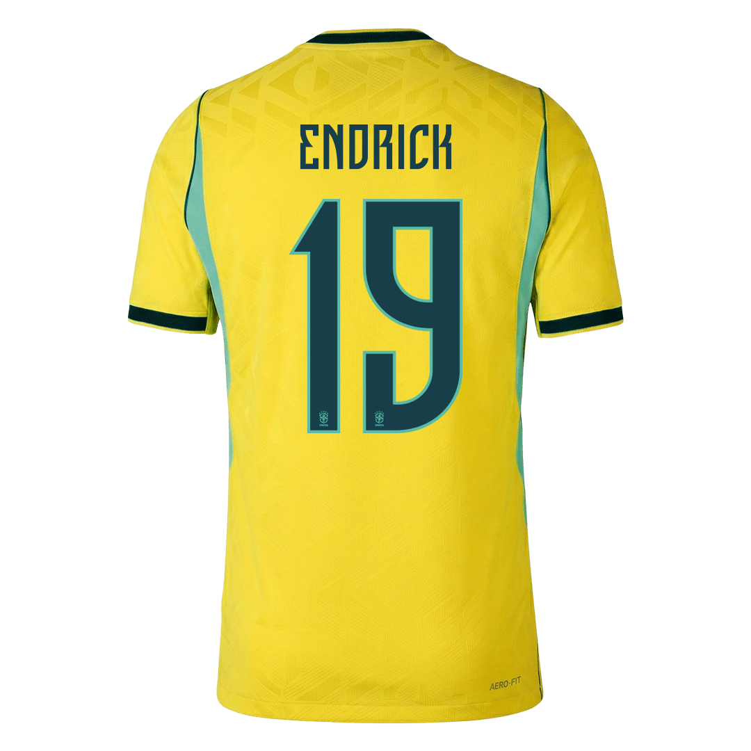 ENDRICK #19 Brasil Hjemmespillerversjon Jersey World Cup 2026