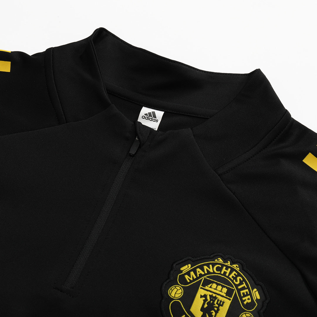 Manchester United 1/4 Zip treningsdress 2025/26 Kids Black
