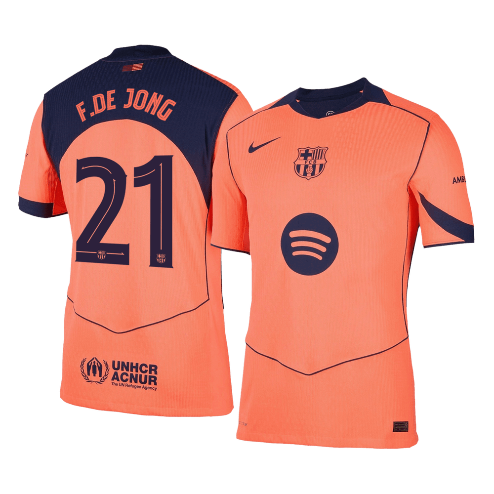 F.DE JONG #21 Barcelona Third Away Autentisk fotballdrakt 2025/26 - UCL
