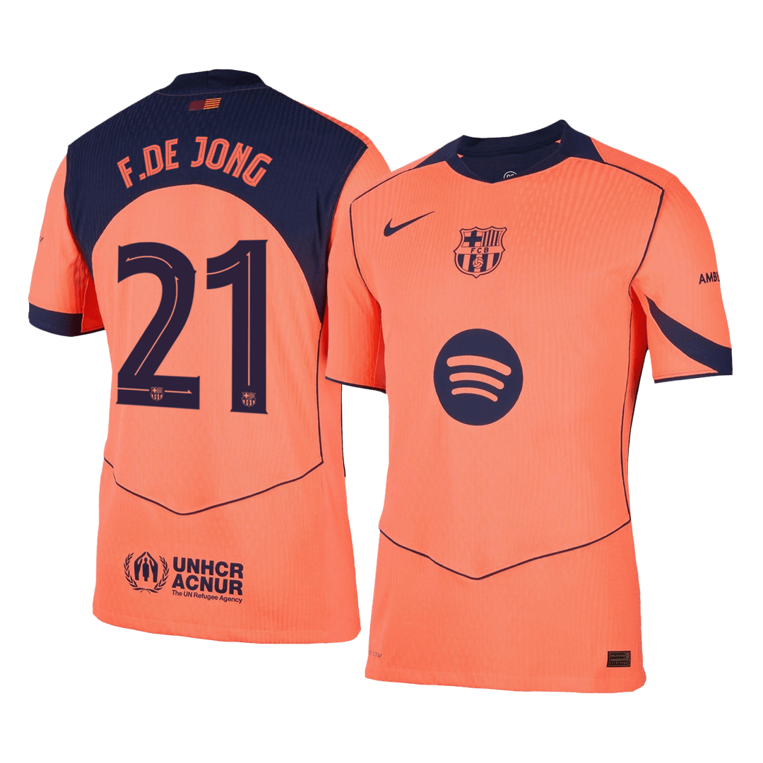 F.DE JONG #21 Barcelona Third Away Autentisk fotballdrakt 2025/26 - UCL