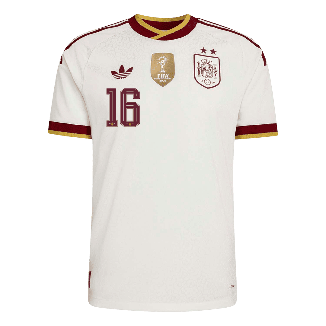 RODRIGO #16 Spania Bortespillerversjon Jersey World Cup 2026 - Champion