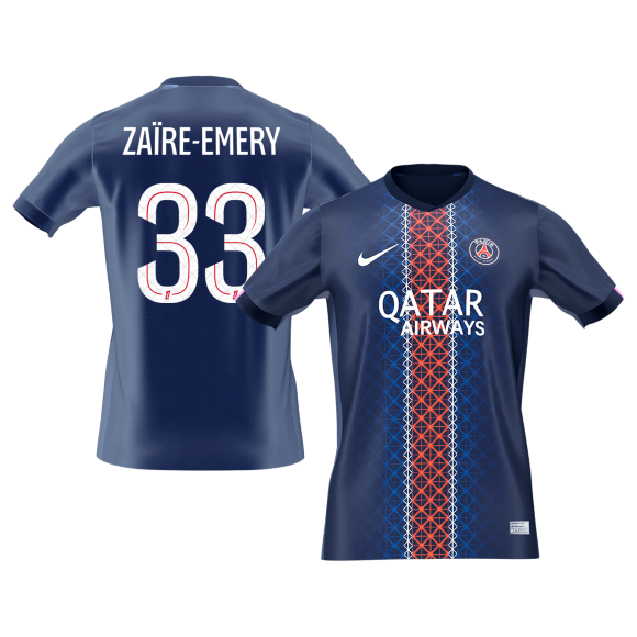 ZA?RE EMERY #33 PSG hjemmefotballdrakt 2025/26