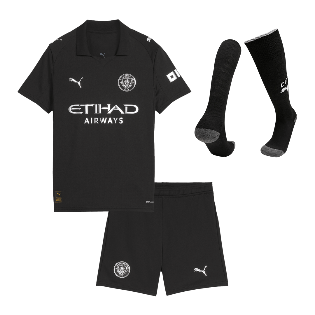 Manchester City Away Kids Fotballdrakter Full Kit 2025/26