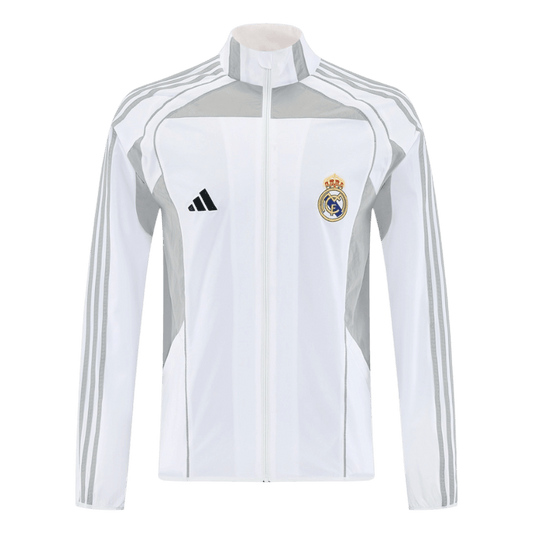 Real Madrid vindjakkejakke 2025/26 - Hvit
