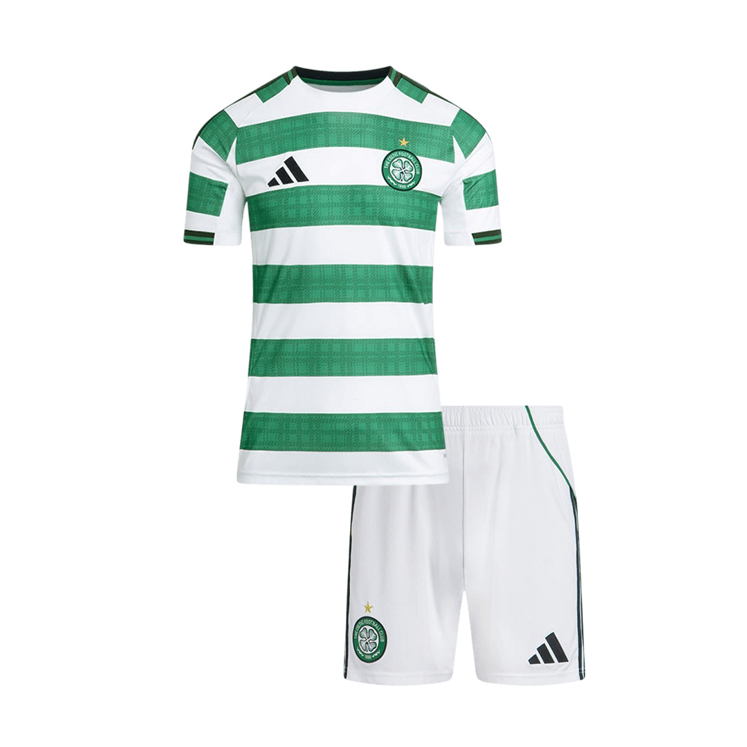 Celtic tilpassede hjemmefotballsett for barn 2025/26