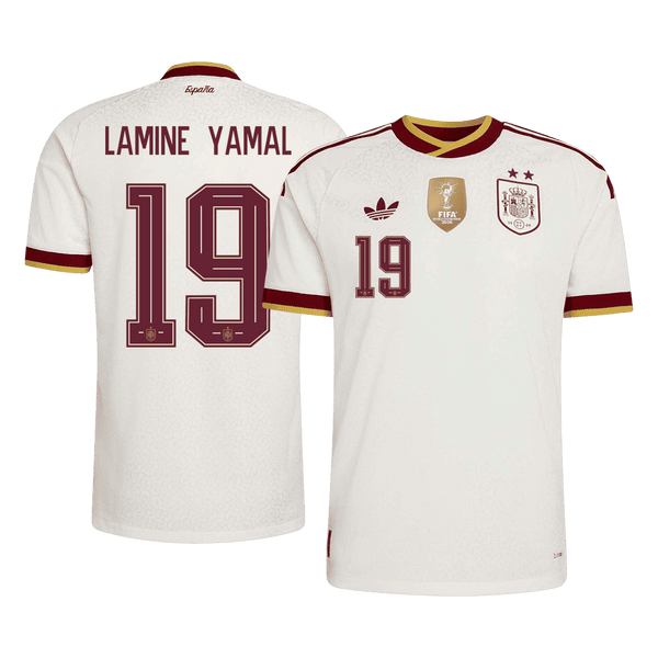 LAMINE YAMAL #19 Spania Bortespillerversjon Jersey World Cup 2026 - Champion