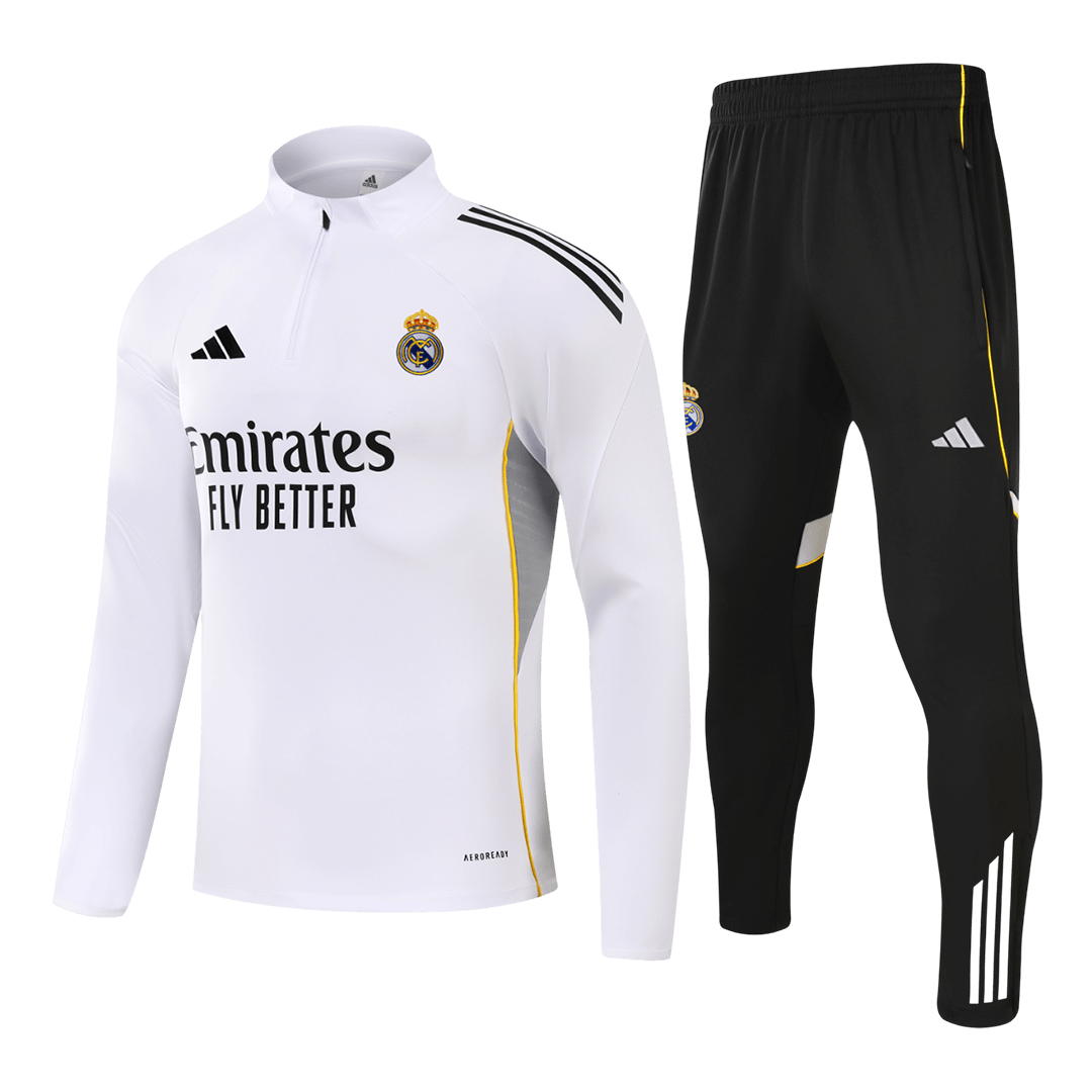 Real Madrid 1/4 Zip Joggedress 2025/26 Barn Hvit