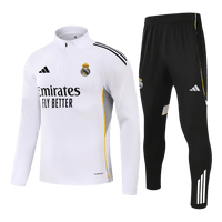 Real Madrid 1/4 vetoketjullinen verryttelypuku 2025/26 Lapset Valkoinen