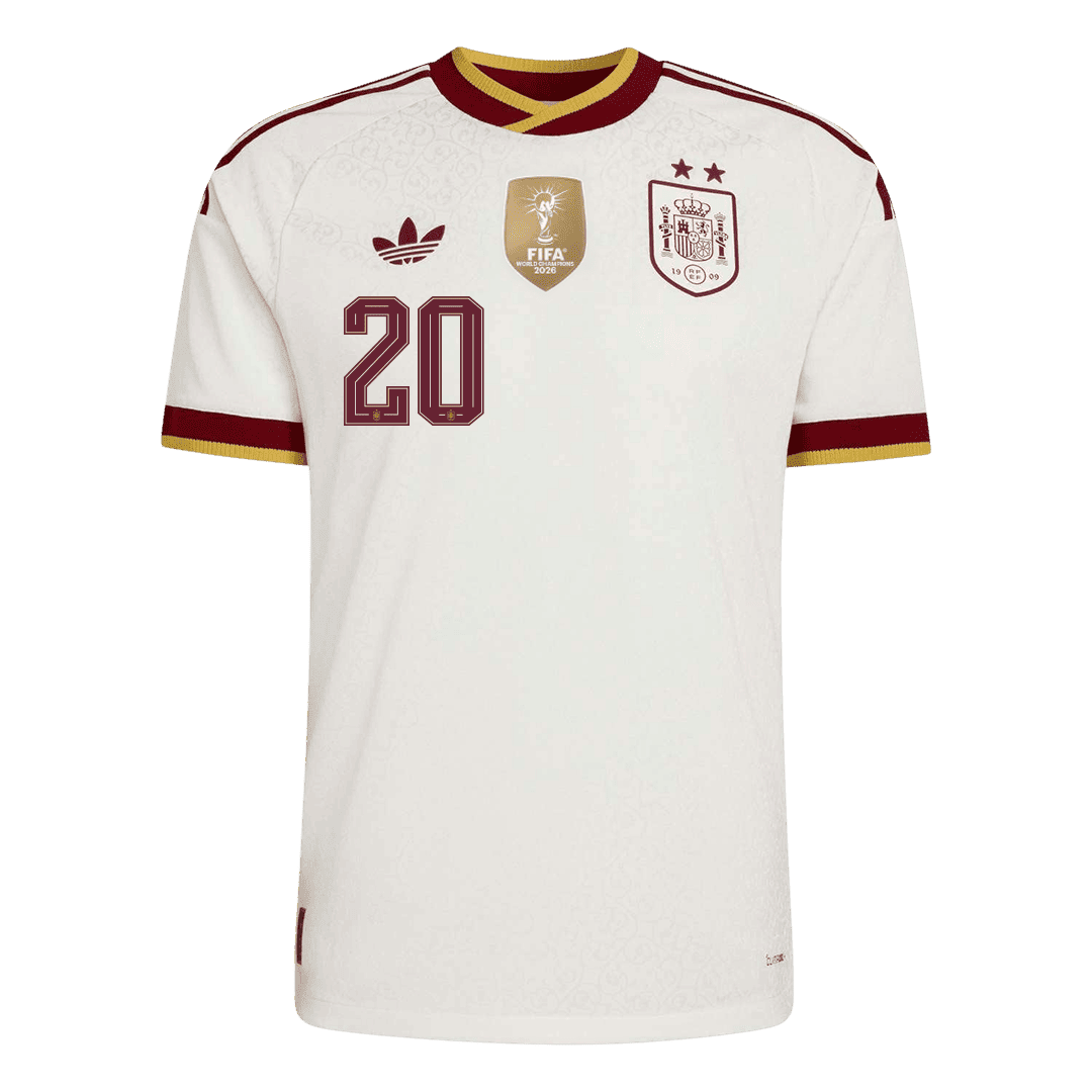 PEDRI #20 Spania Bortespillerversjon Jersey World Cup 2026 - Champion