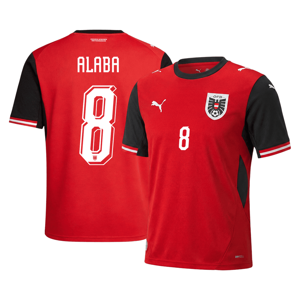 ALABA#8 Østerrike Hjemmefotballdrakt VM 2026 Rød