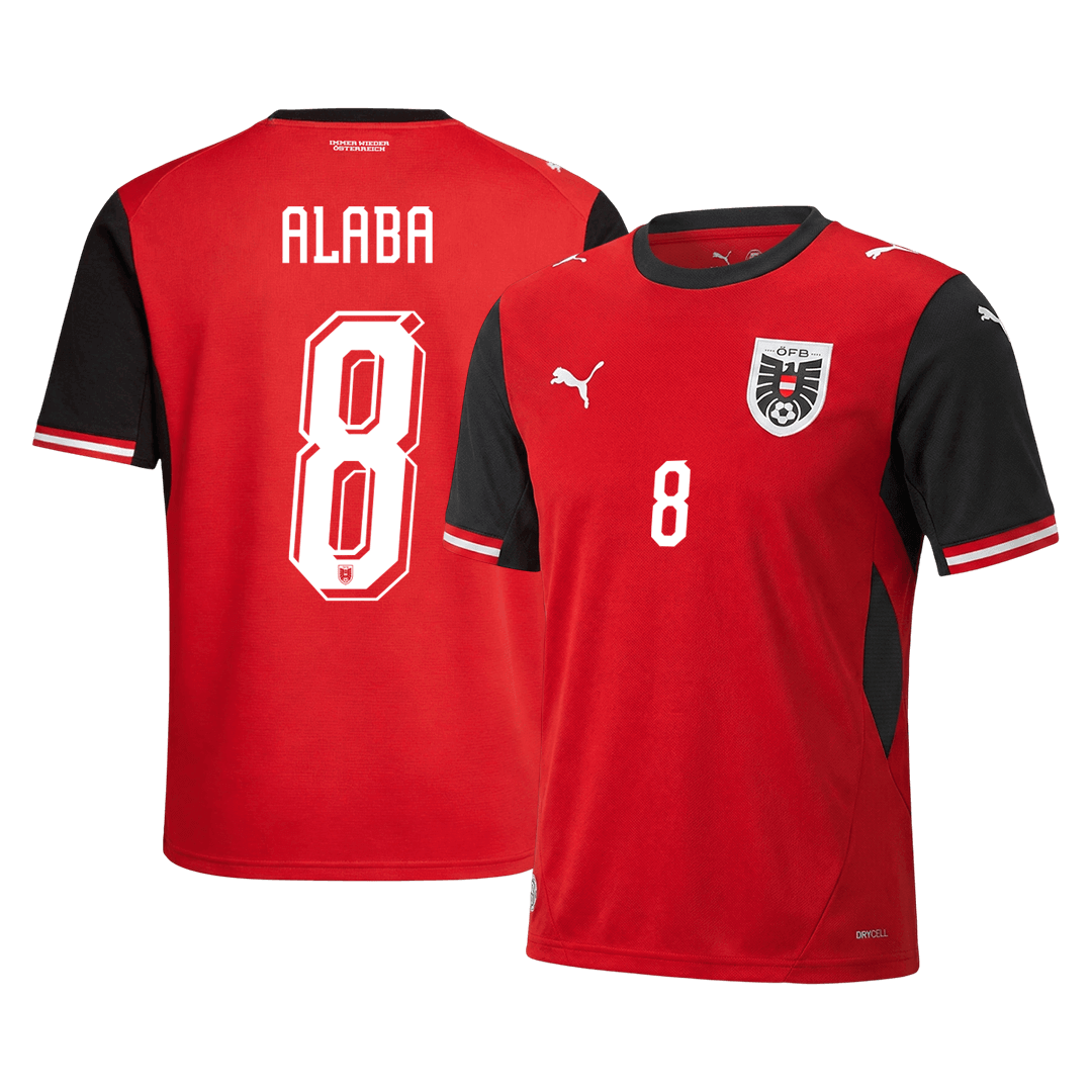 ALABA#8 Østerrike Hjemmefotballdrakt VM 2026 Rød