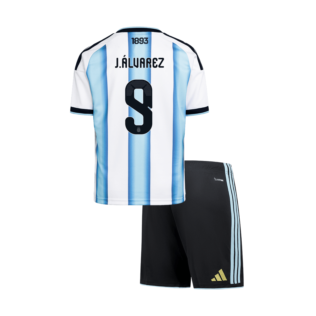 J. ALVAREZ #9 Argentina hjemme-VM fotballdrakter for barn 2026