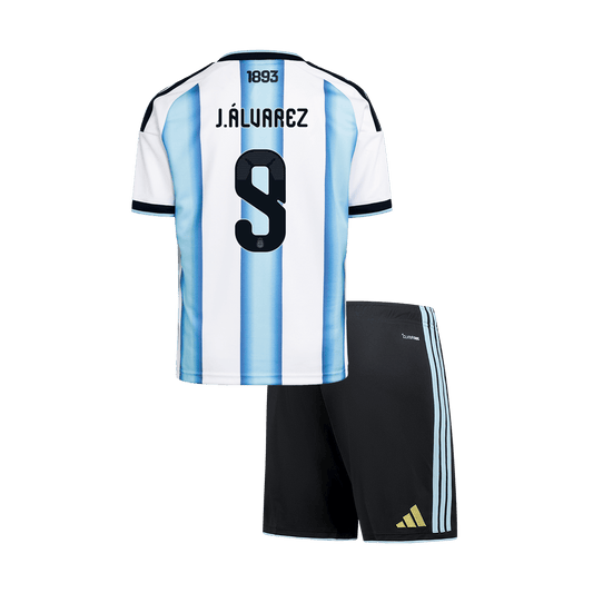 J. ALVAREZ #9 Argentina hjemme-VM fotballdrakter for barn 2026