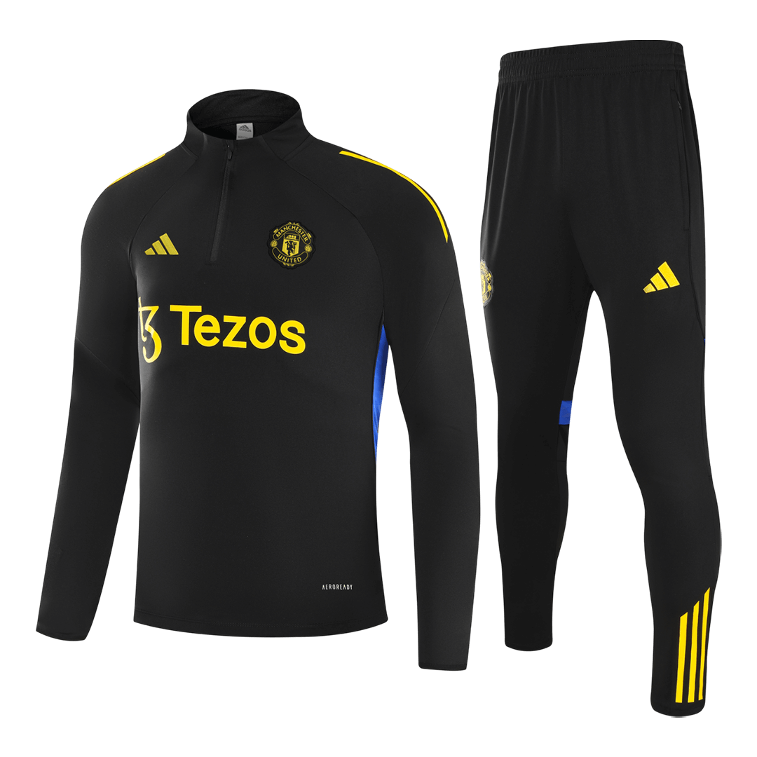 Manchester United 1/4 Zip Tracksuit 2025/26 Svart