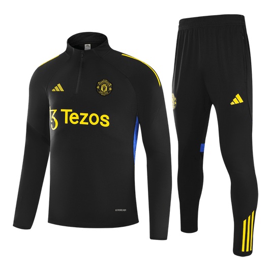 Manchester United 1/4 Zip Tracksuit 2025/26 Svart
