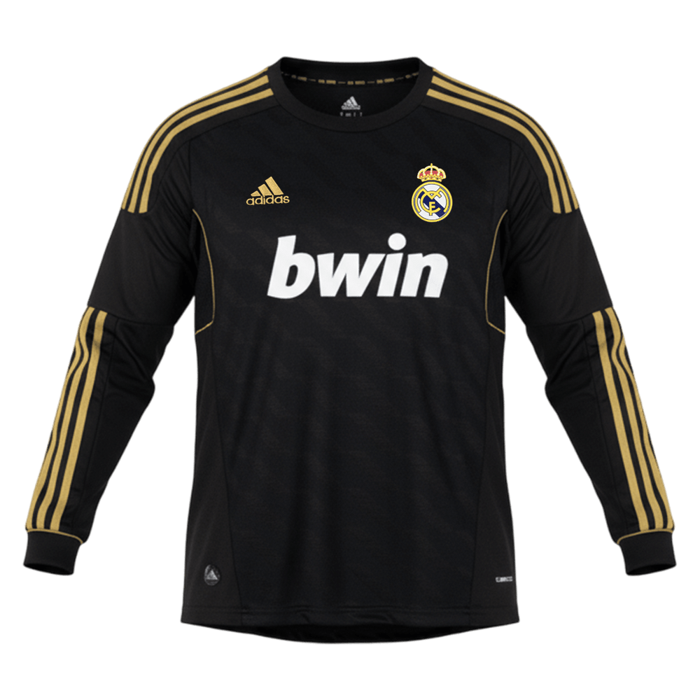 Retrojalkapallopaita Real Madrid Pitkähihainen vieras 2011/12