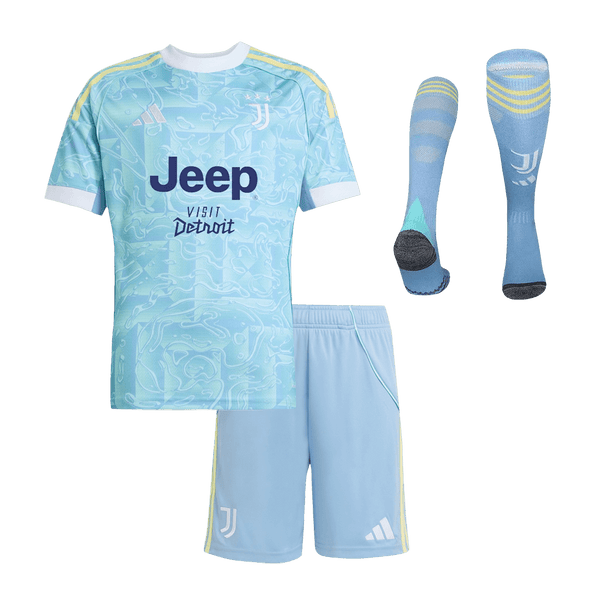 Juventus Away Kids fotballdrakter komplett sett 2025/26