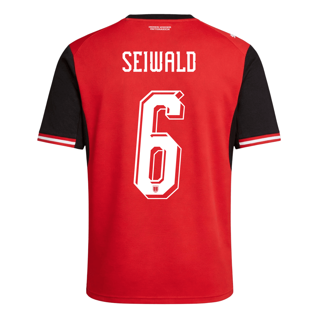 SEIWALD#6 Østerrike Hjemmefotballdrakt VM 2026 Rød
