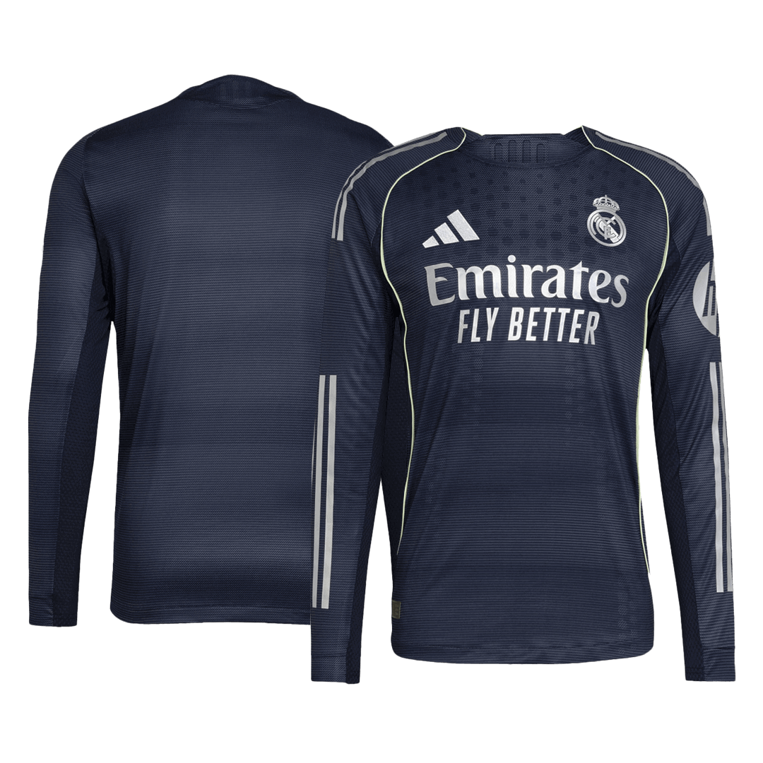 Spillerversjon Real Madrid Langermet Bortefotballdrakt 2025/26